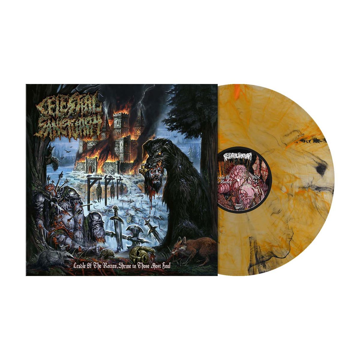 CELESTIAL SANCTUARY - Cradle of the Rotten, Shrine to Those Most Foul LP ( ORANGE SMOKE) (PREORDER)