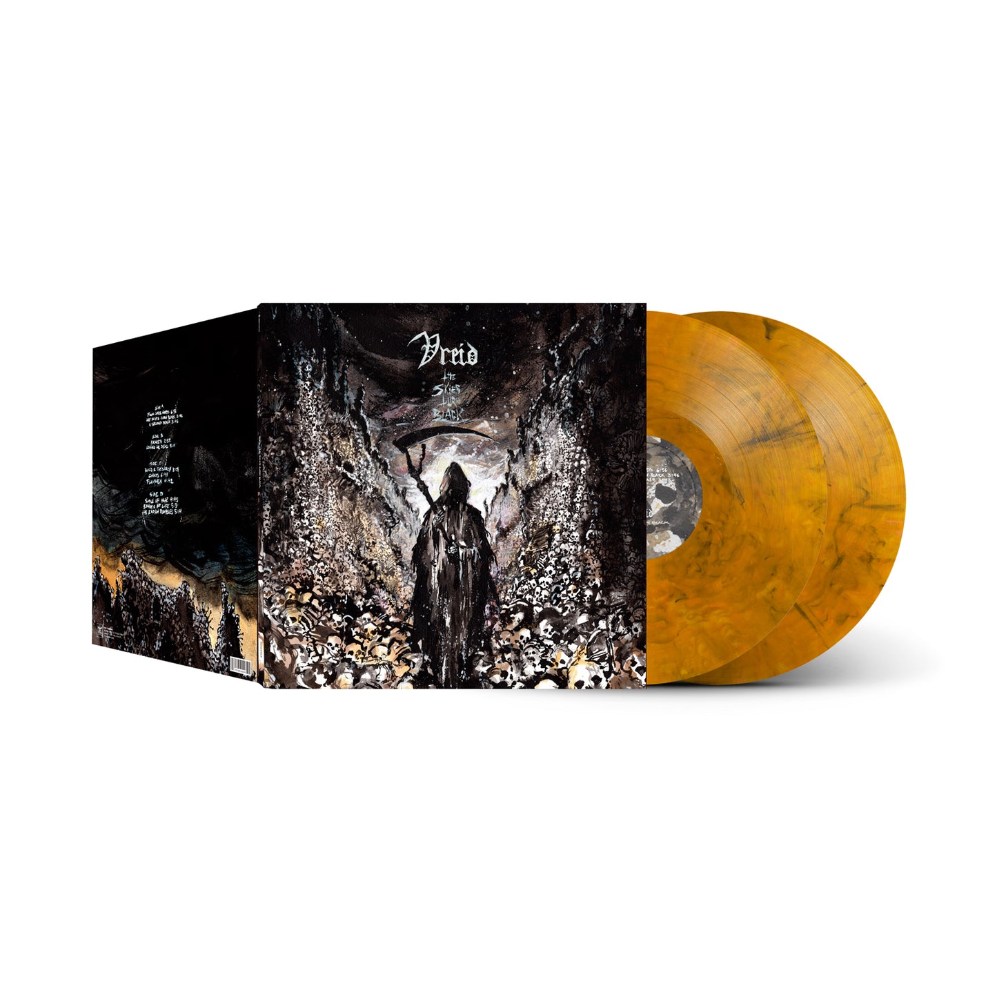 VREID- The Skies Turn Black 2LP (KATAKOMBEN EDITION -ORANGE/ BLACK MARBLE) (PREORDER)