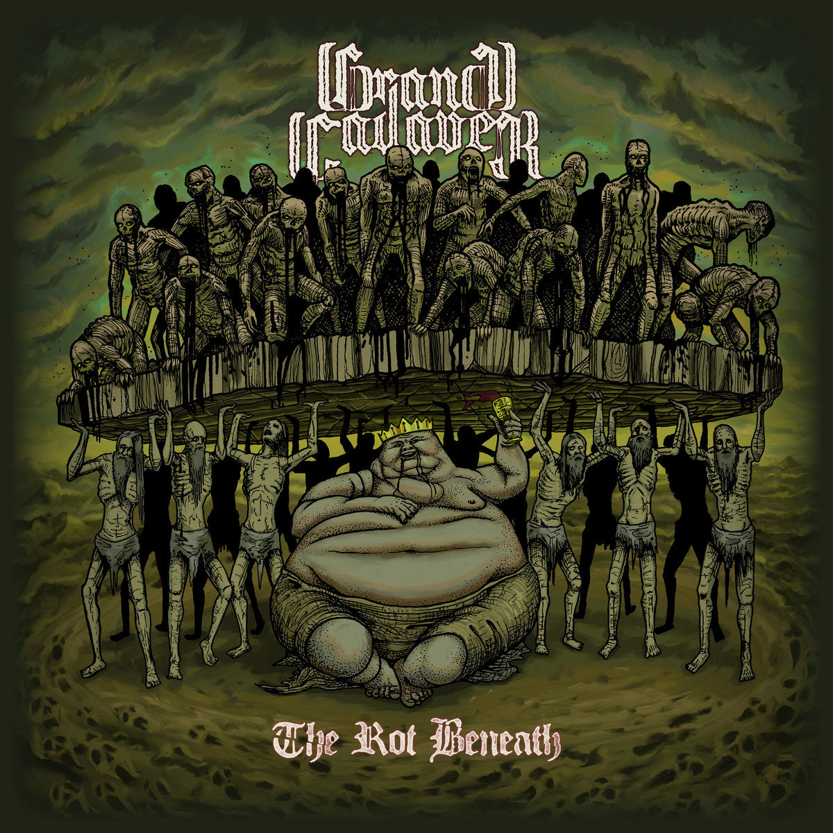 GRAND CADAVER - The Rot Beneath MLP (GREEN/BLACK) (PREORDER)