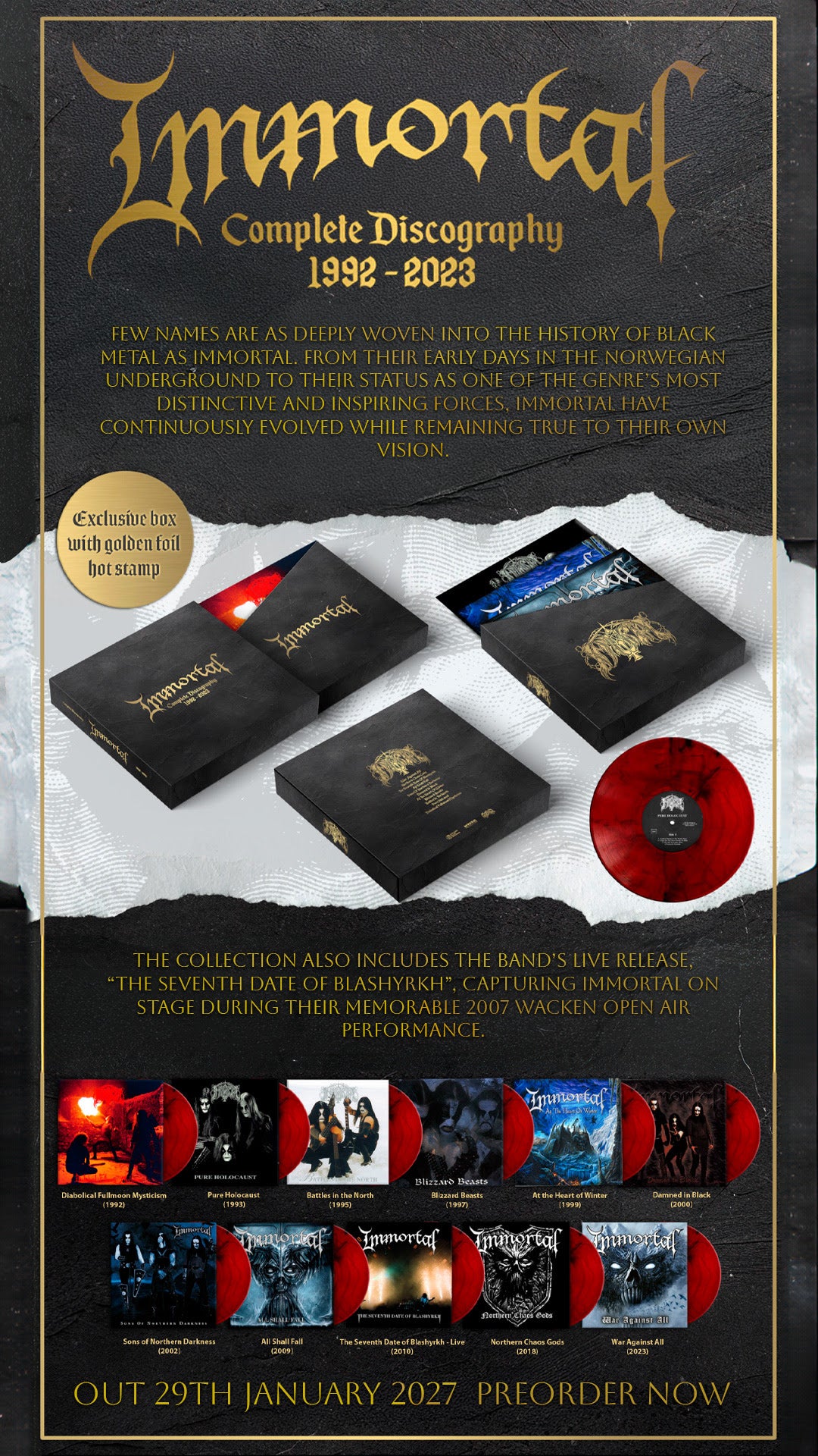 IMMORTAL - Complete Discography 1992-2023 13 LP BOX (SMOKE) (PREORDER)