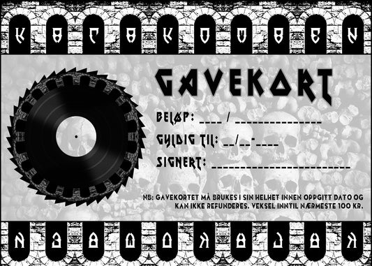 GAVEKORT / GIFT CERTIFICATE 250