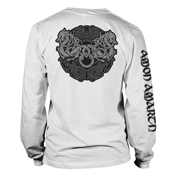 AMON AMARTH - Grey Skull LONGSLEEVE (WHITE)