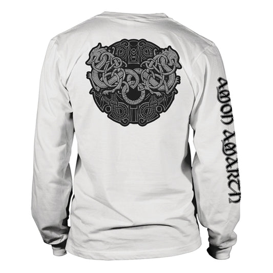 AMON AMARTH - Grey Skull LONGSLEEVE (WHITE)