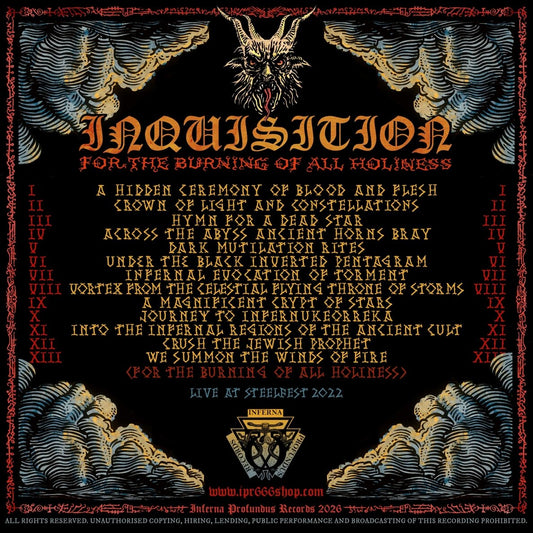 INQUISITION - For the Burning of All Holiness CD (PREORDER)