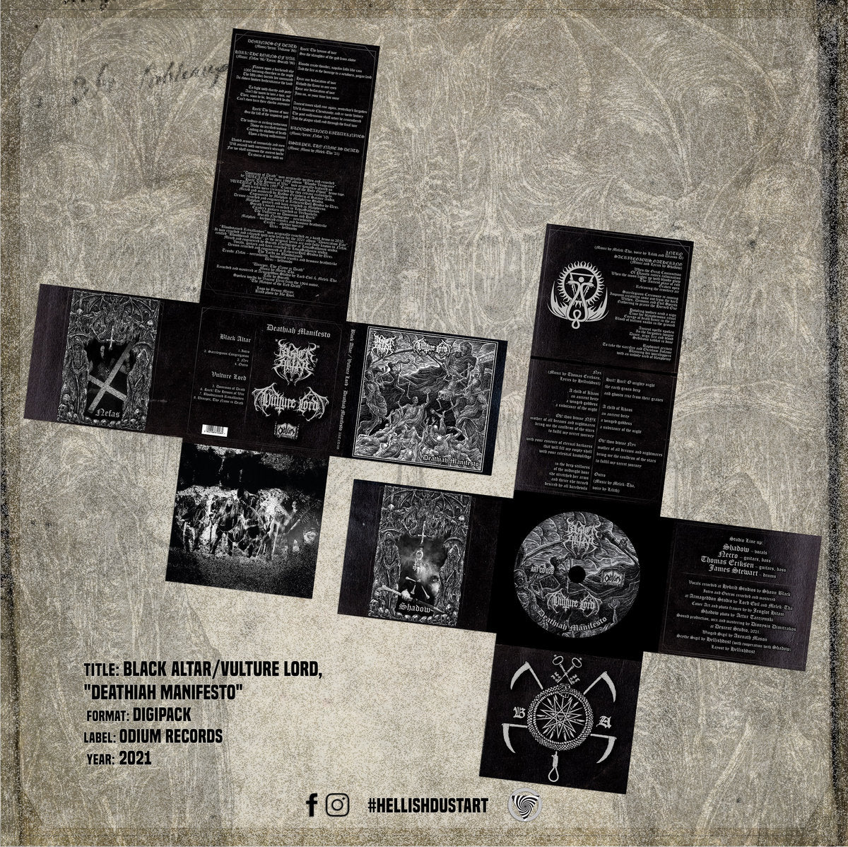 BLACK ALTAR / VULTURE LORD - Deathiah Manifesto SPLIT CD