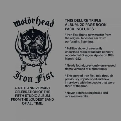 MOTÖRHEAD - Iron fist (40th Anniversary Edition) 3LP