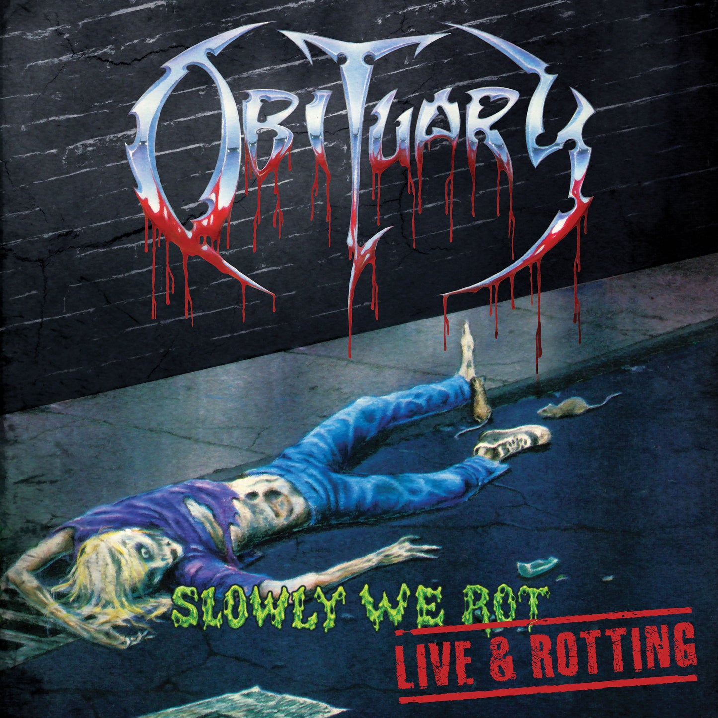 OBITUARY - Slowly We Rot - Live & Rotting LP (SLIME GREEN)