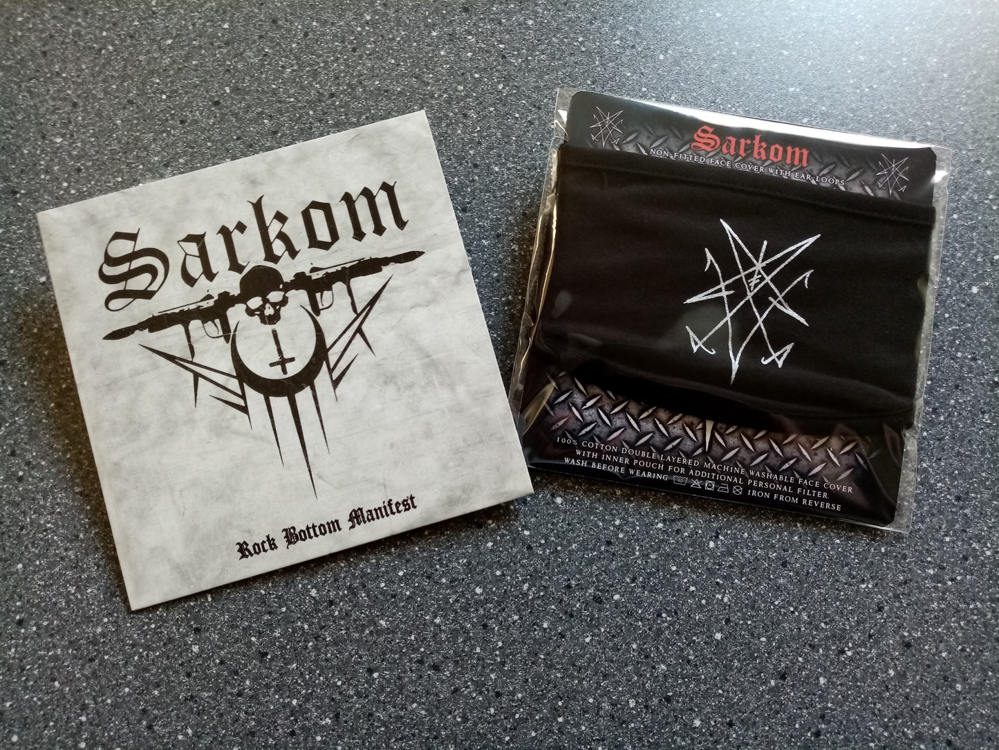 SARKOM - Rock Bottom Manifest 7'' EP + FACEMASK bundle